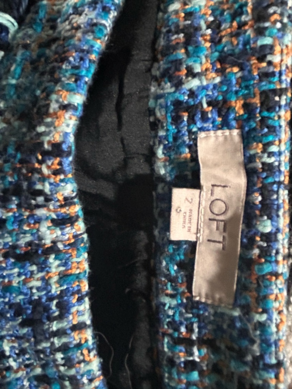 LOFT Blue Multi-Thread Tweed Mini Skirt - Picture 7 of 7